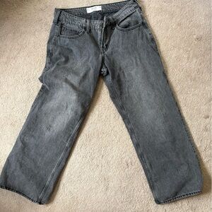Hollister Women’s black wash baggy jeans.